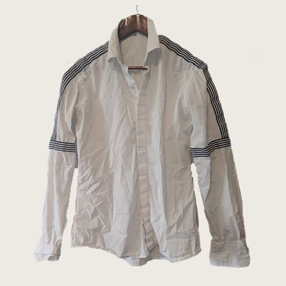TAKESHY KUROSAWA - Sport striped shirt - Sz M (fits S) - Picture 1 of 7